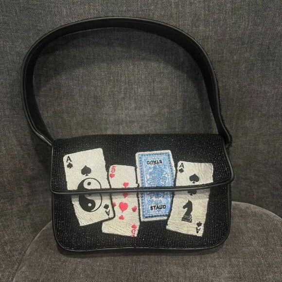 STAUD Handbags - Staud Beaded Tommy Bag House of Cards NEW